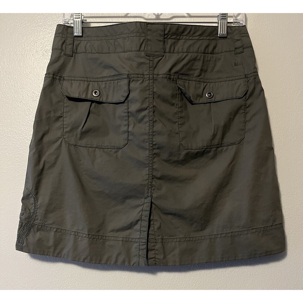 Rei Womens Green A-Line Embroidered Skirt Size 6 Pockets Outdoor Camping Hiking - Picture 4 of 11